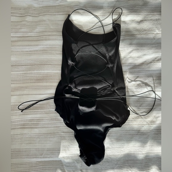 Black Lace Up Bodysuit - Picture 4 of 7